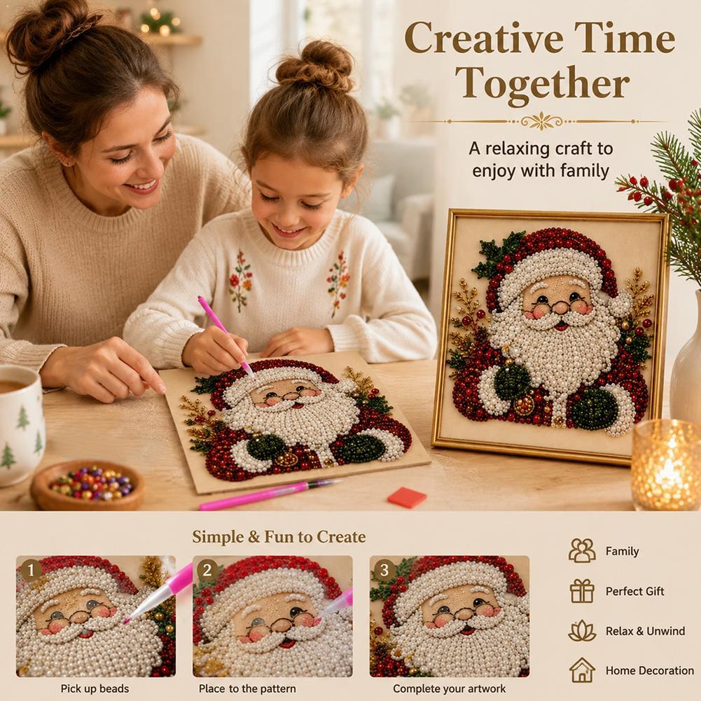 Resin Art Wall - Christmas Santa Claus Pearl Art DIY