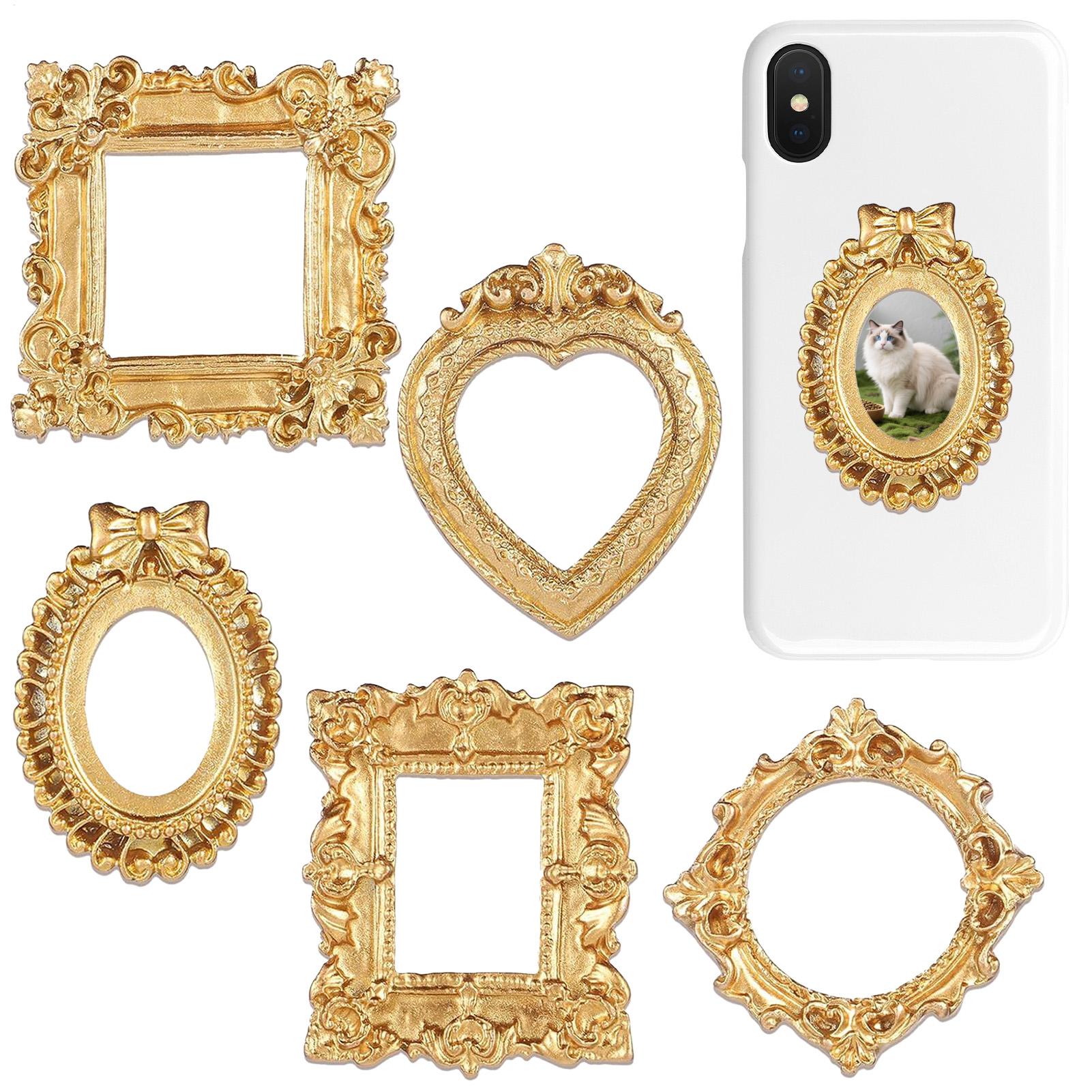Background Resin Art - 5PCS Gold Vintage Photo Frame Art