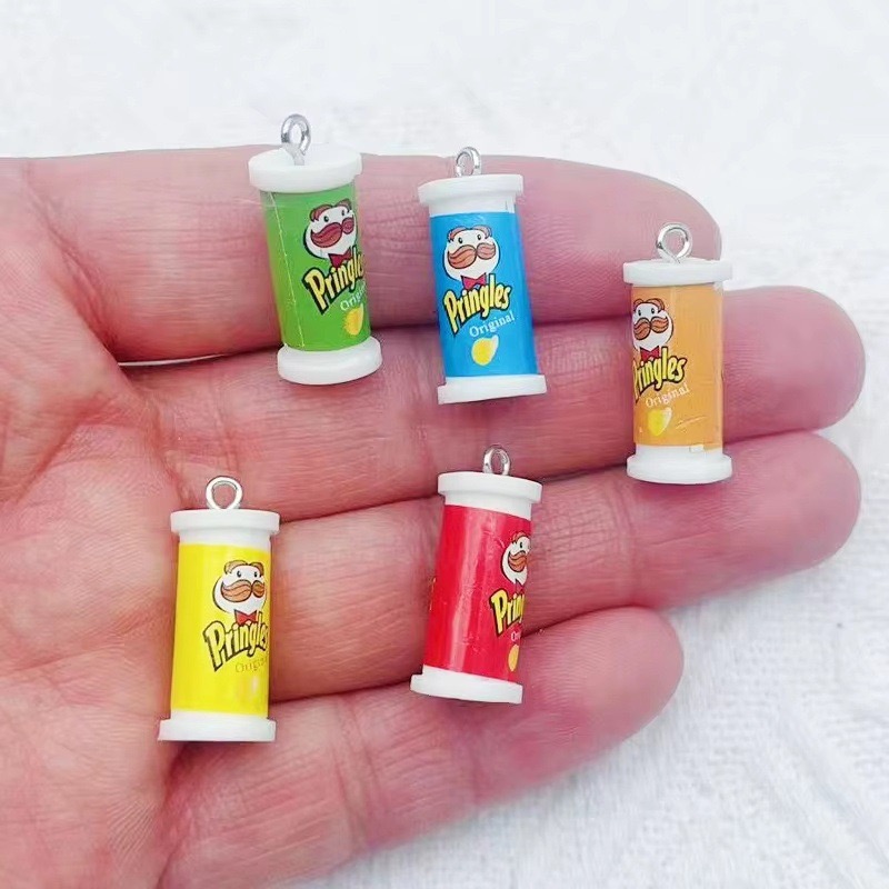 Resin Art Pendant - 10pcs Simulation 3D Bucket Potato Chips