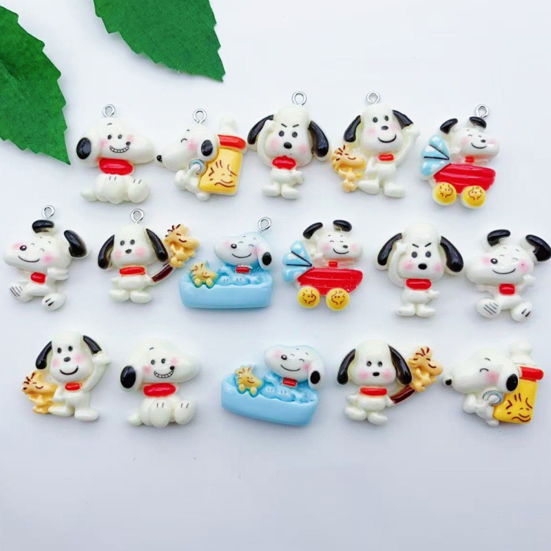 Resin Art Pendant - 12pcs resin cartoon dog pendant, DIY