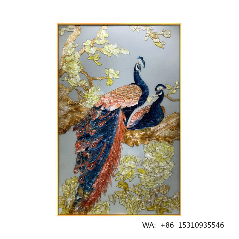 Background Resin Art - Handmade Enamel Metal Modern Animal Double
