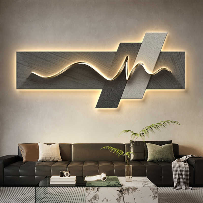 Background Resin Art - Living room decoration painting LED ambient