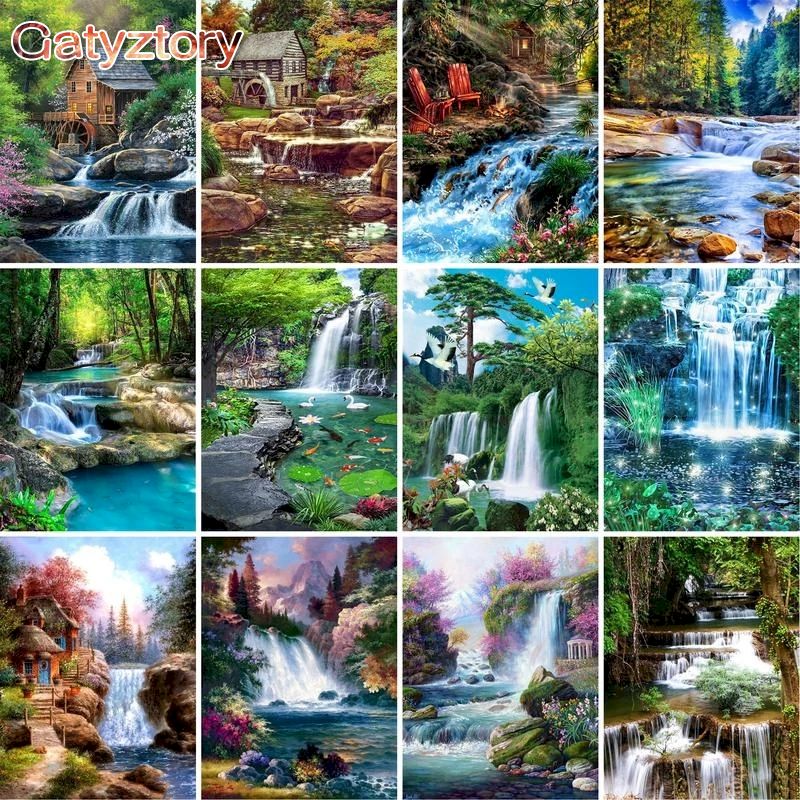 Resin Art On Canvas - PhotoCustom Diy Painting By Numbers Mountain