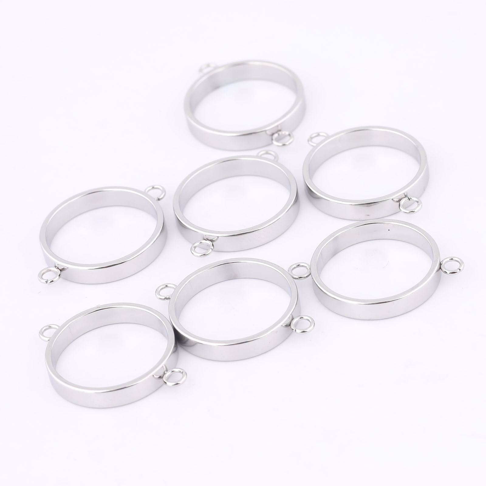 10pcs Stainless Steel 14mm Ope - Resin Art Pendant 评论和价格