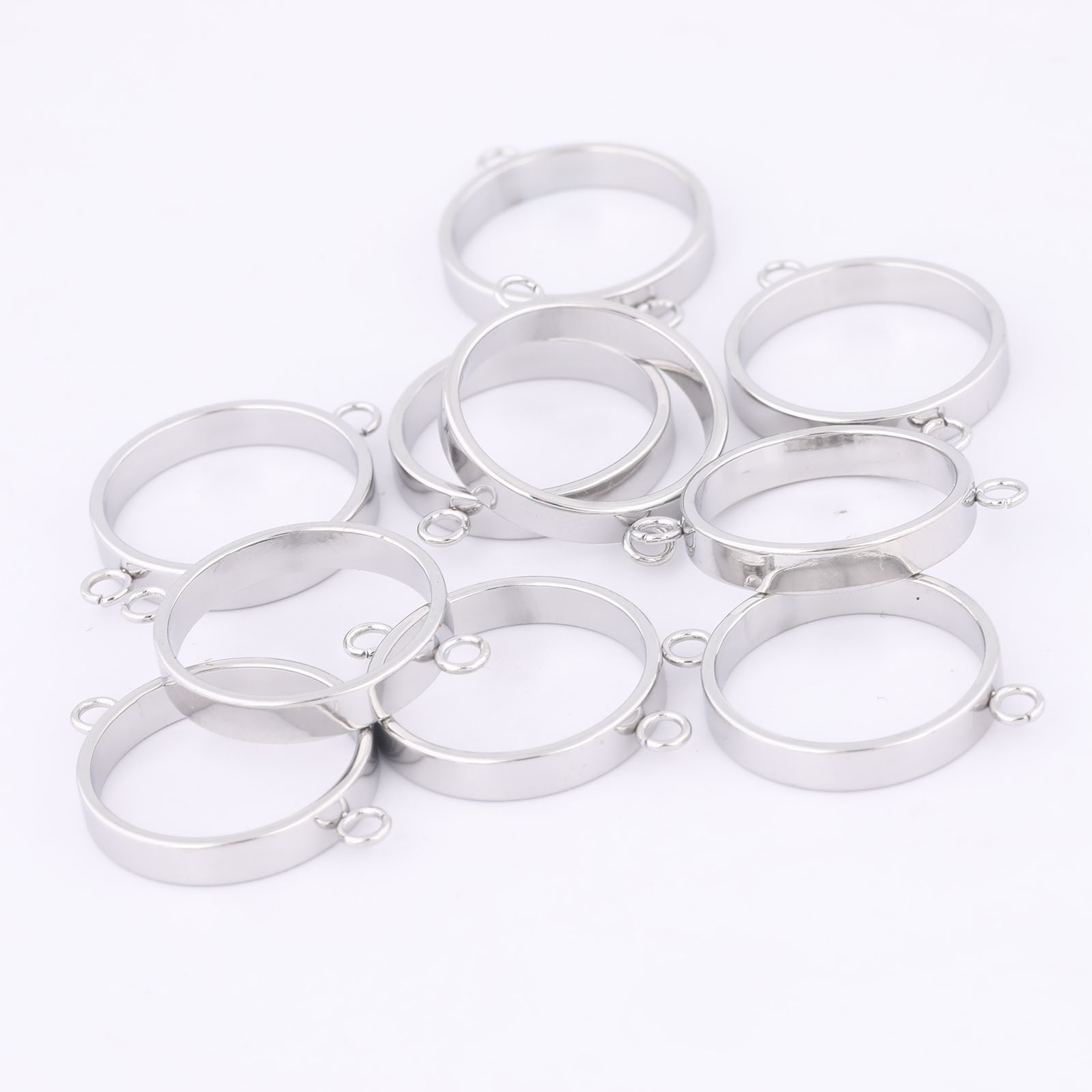 10pcs Stainless Steel 14mm Ope - Resin Art Pendant 评论和价格