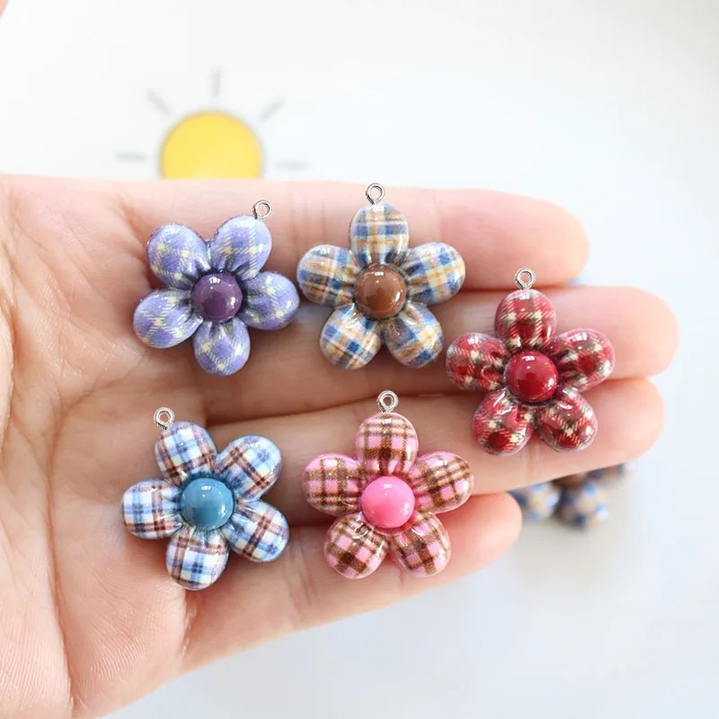 10Pcs Sweet Flower Planar Resi - Resin Art Pendant 评论和价格