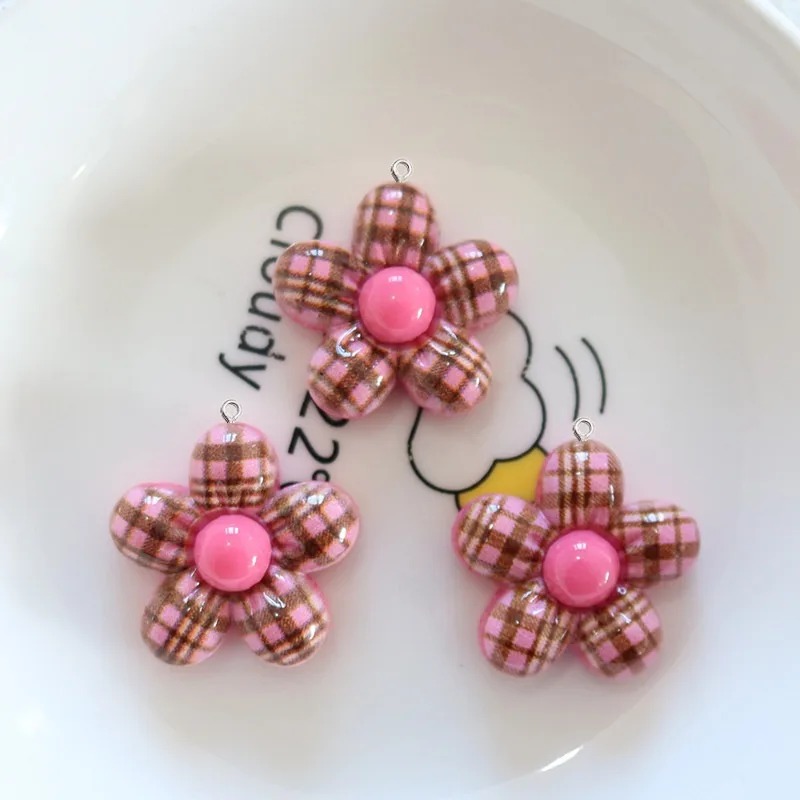 10Pcs Sweet Flower Planar Resi - Resin Art Pendant 评论和价格
