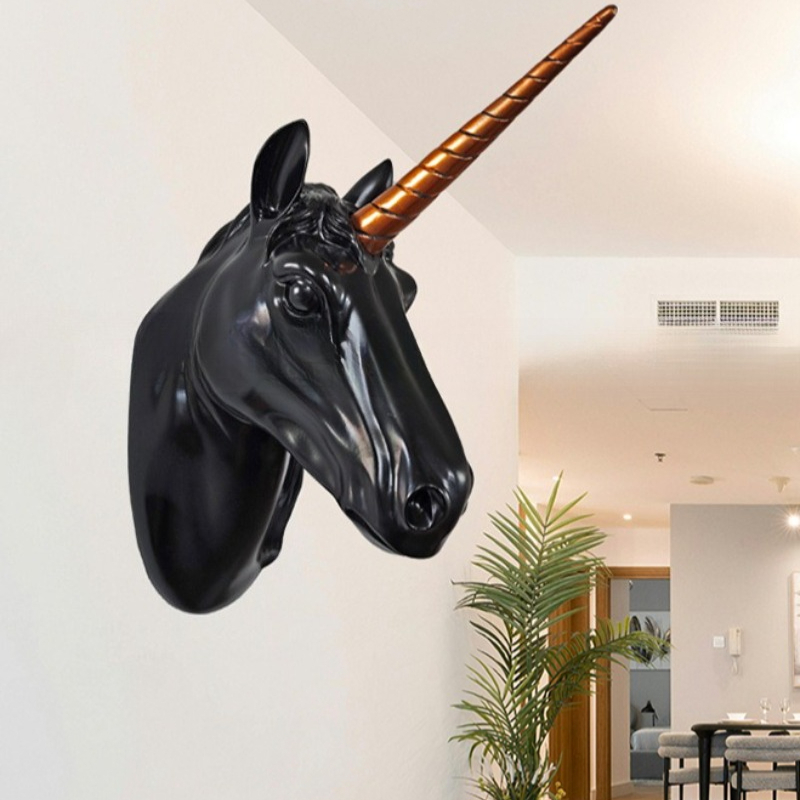 Unicorn Horse Head Wall Art, R - Background Resin Art 评论和价格