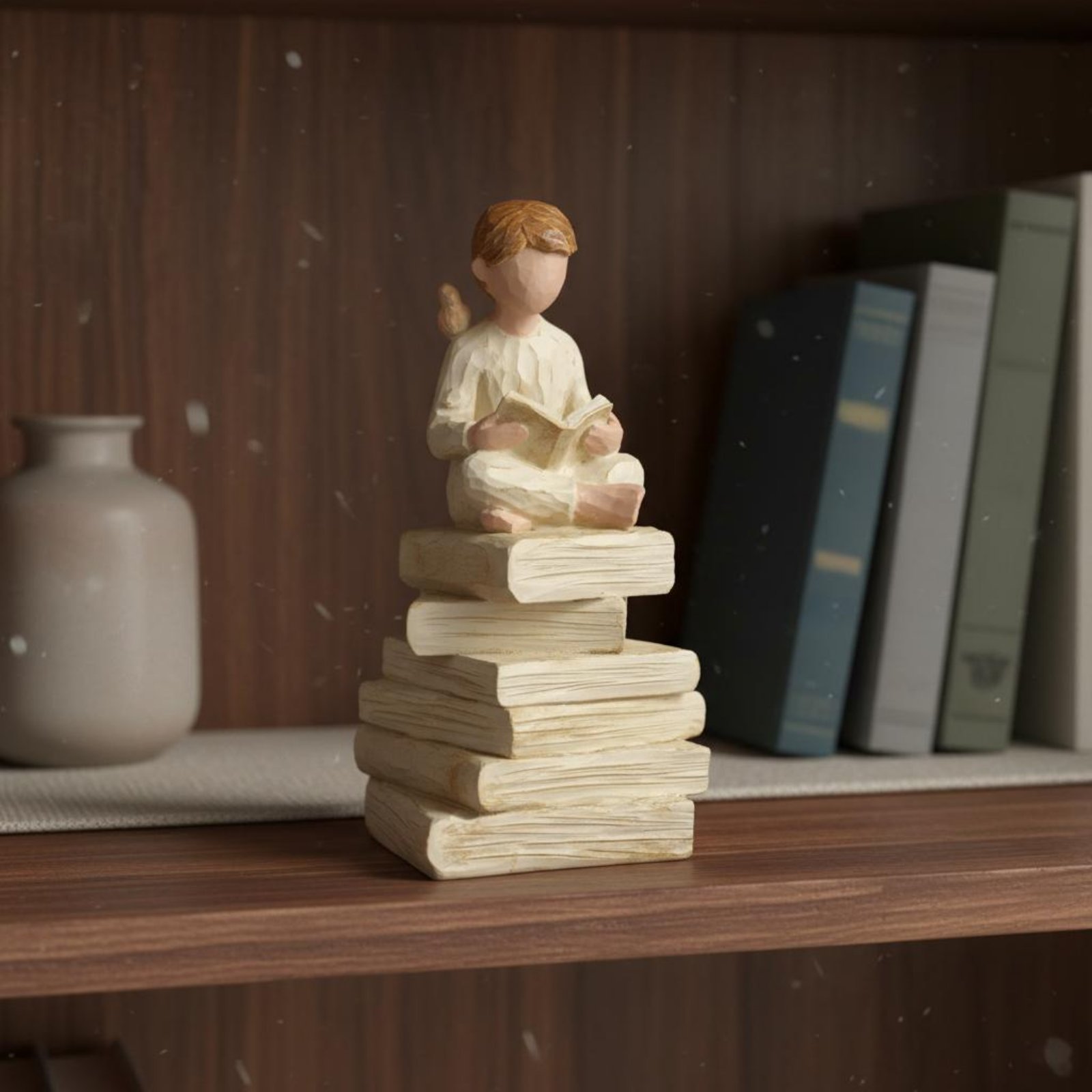 Girl on Books Statue Art Sculp - Resin Art Book 评论和价格