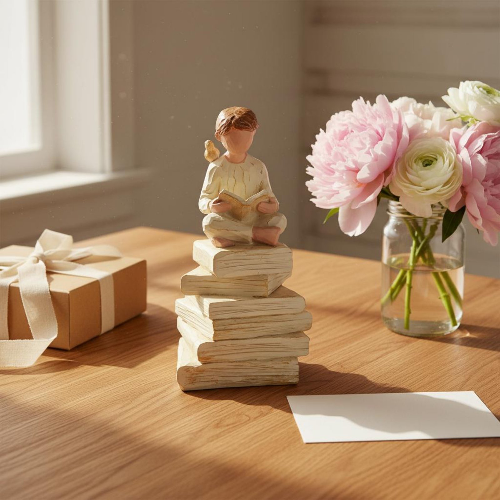 Girl on Books Statue Art Sculp - Resin Art Book 评论和价格