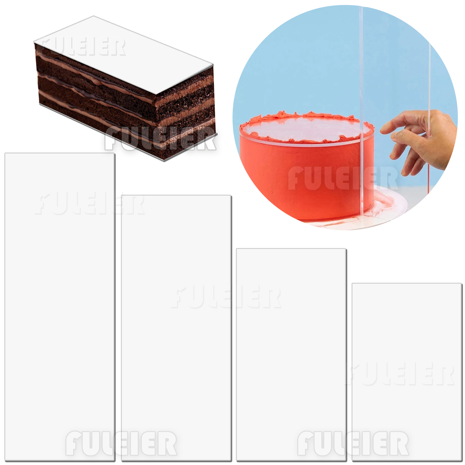Acrylic Cake Cream Scraper,Rec - Tray Mold Rectangle 评论和价格