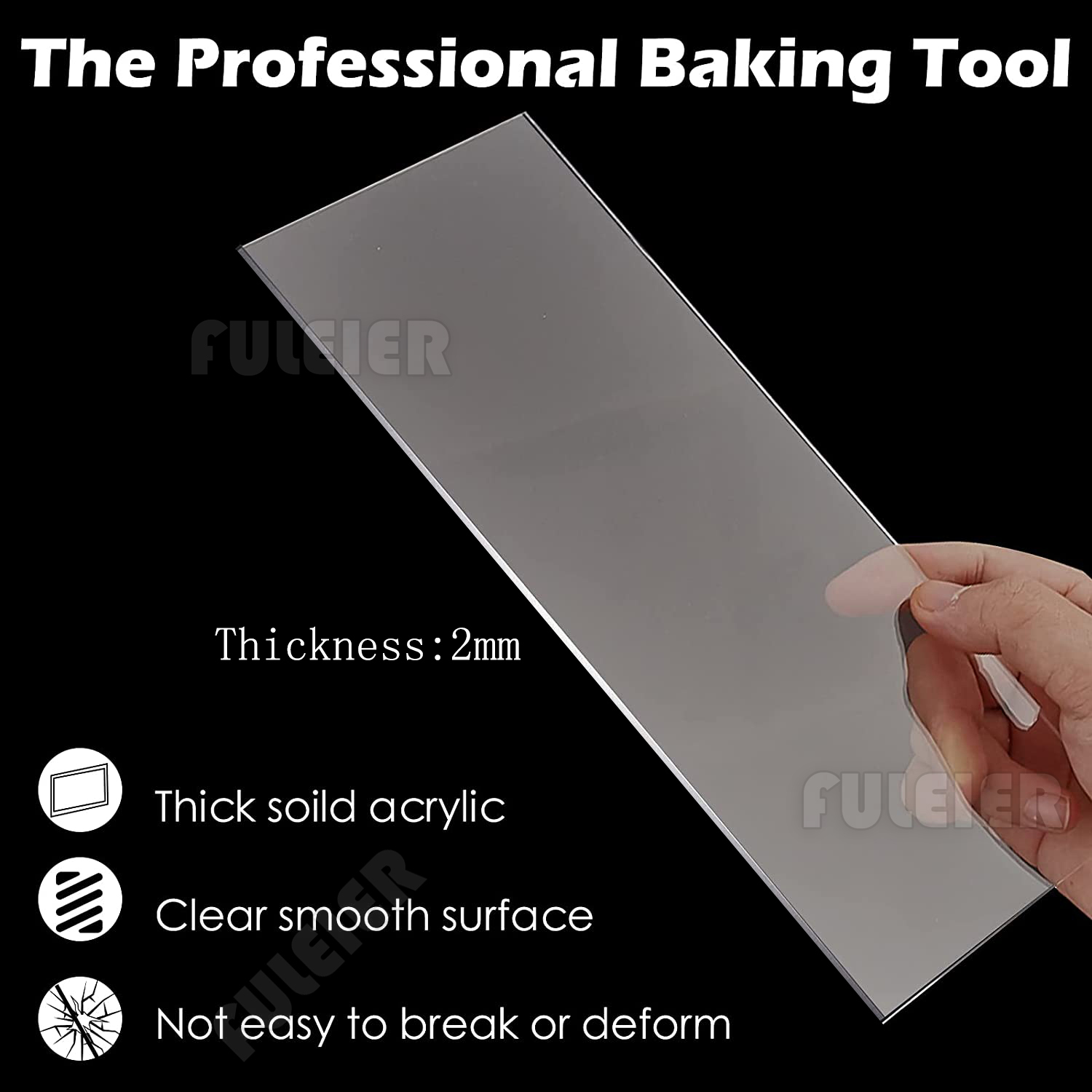 Acrylic Cake Cream Scraper,Rec - Tray Mold Rectangle 评论和价格