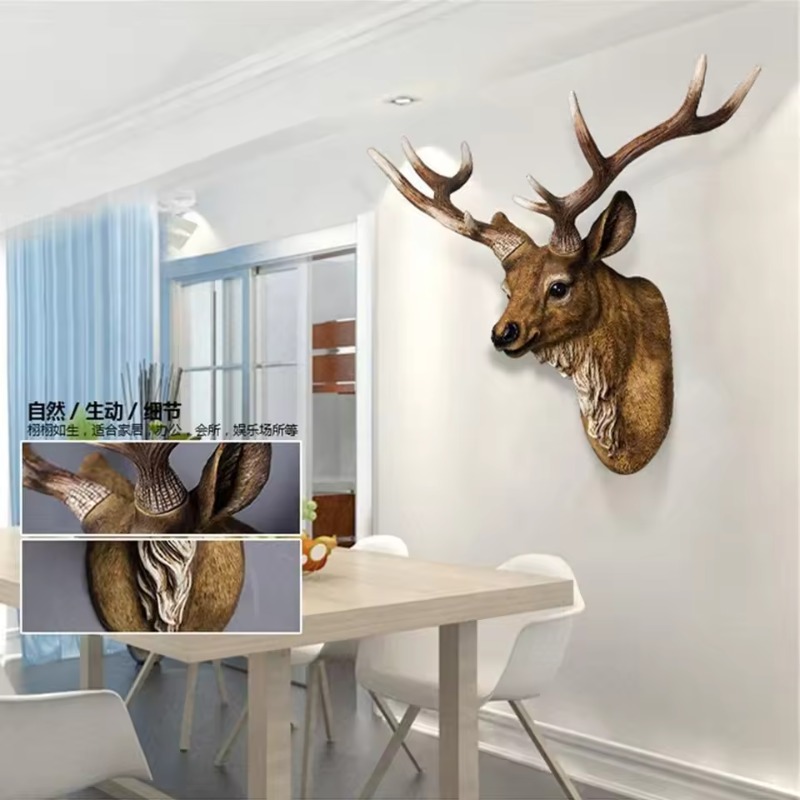 60/80CM American Deer Head Wal - Background Resin Art 评论和价格