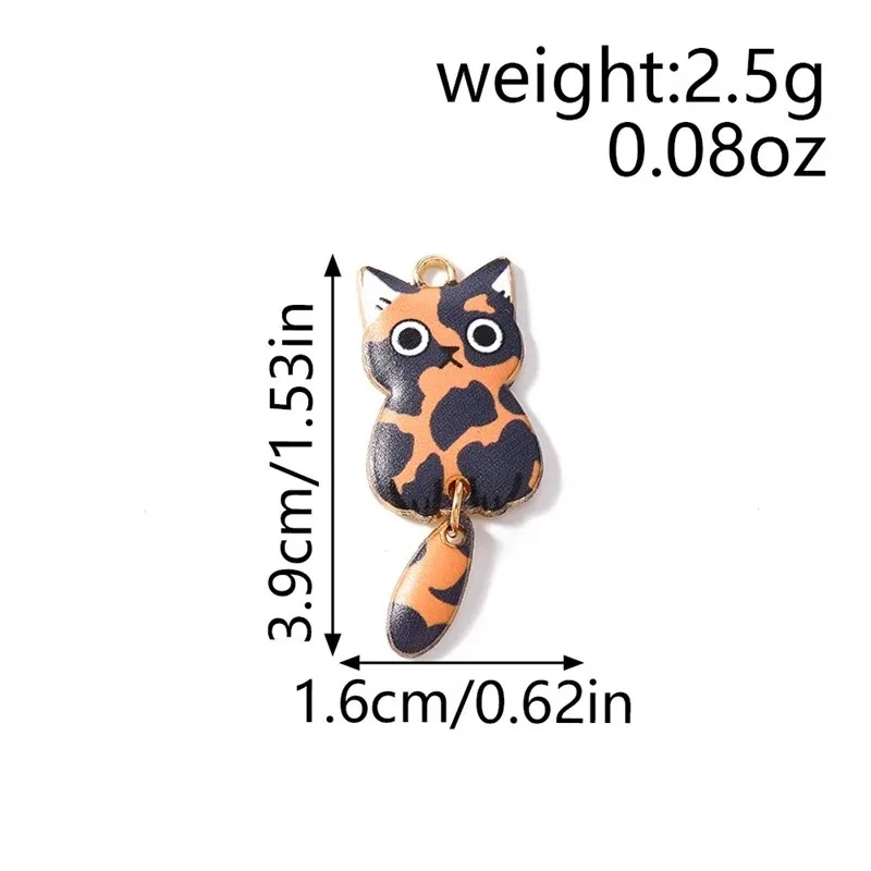 10Pcs 16×39mm Cute Cartoon Cat - Resin Art Pendant 评论和价格