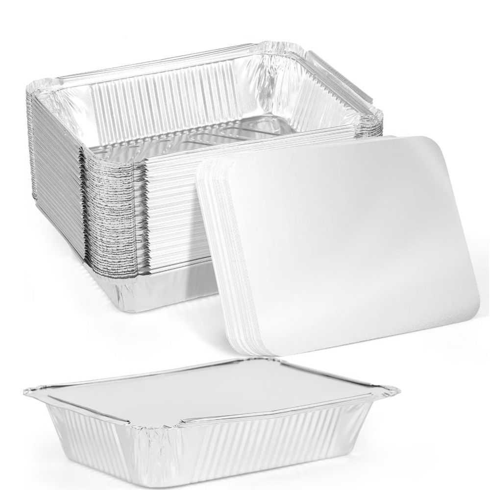 10PCS New With Lids Aluminum F - Tray Mold Rectangle 评论和价格