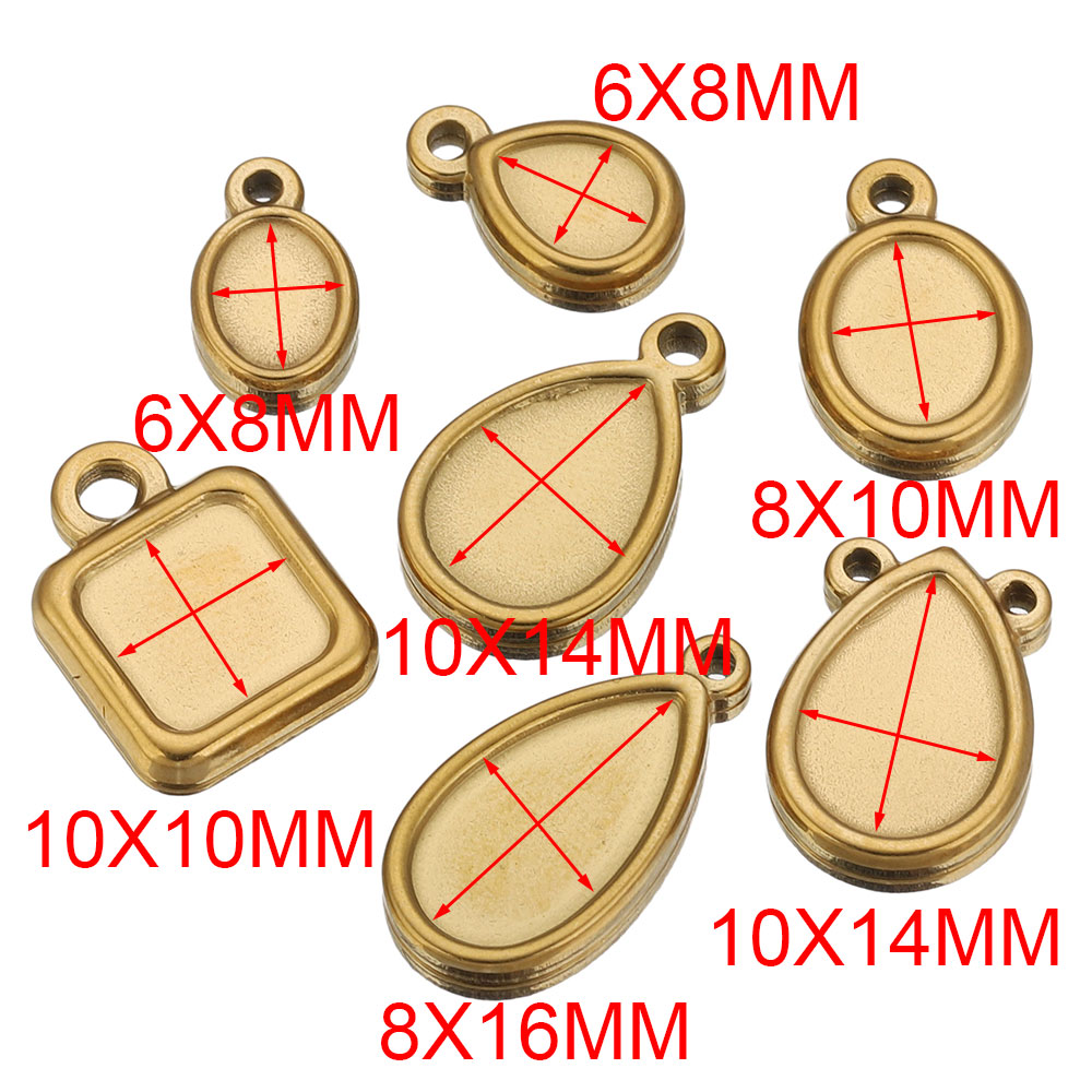 5pcs Stainless Steel Square Dr - Resin Art Pendant 评论和价格