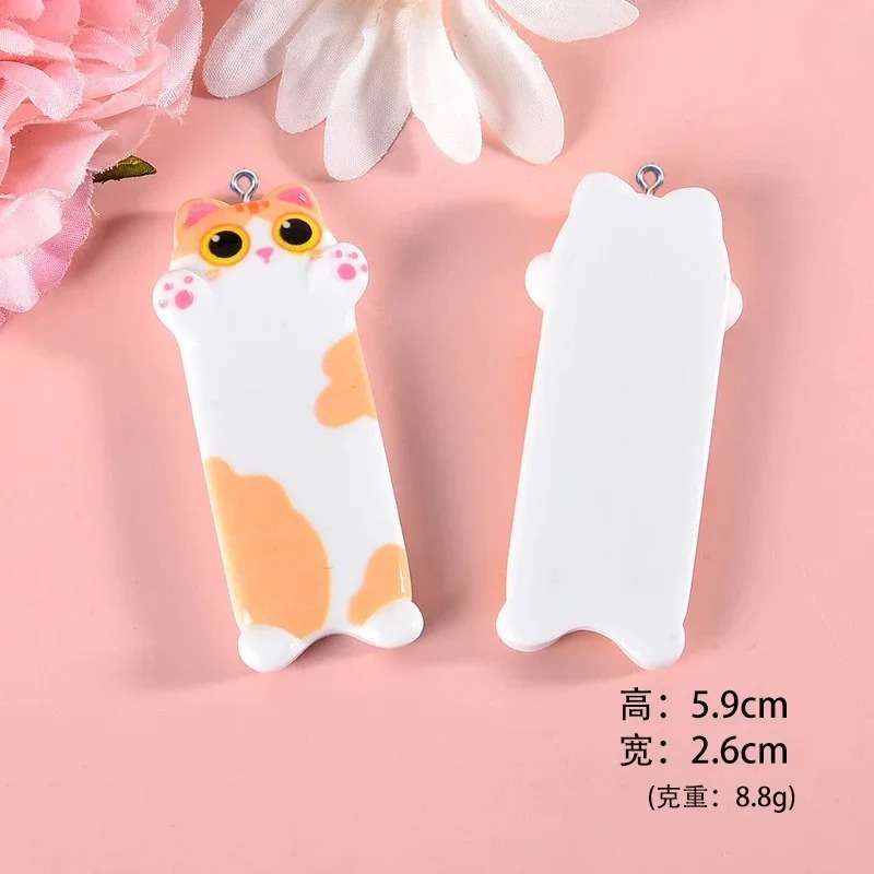 5pcs Lovely Cartoon Cat Resin  - Resin Art Pendant 评论和价格