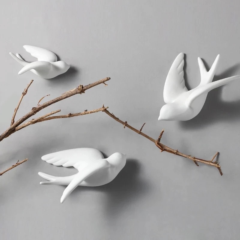 Creative Ceramic Birds Wall Ha - Background Resin Art 评论和价格