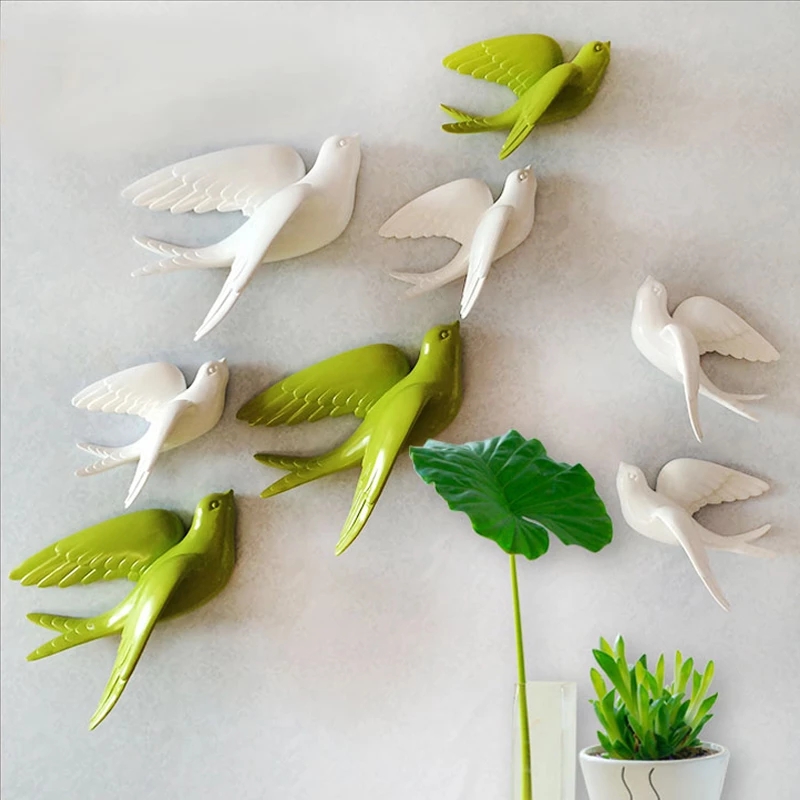 Creative Ceramic Birds Wall Ha - Background Resin Art 评论和价格