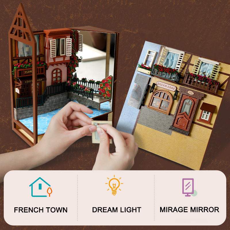 DIY Wooden Book Nook Retro Col - Resin Art Book 评论和价格