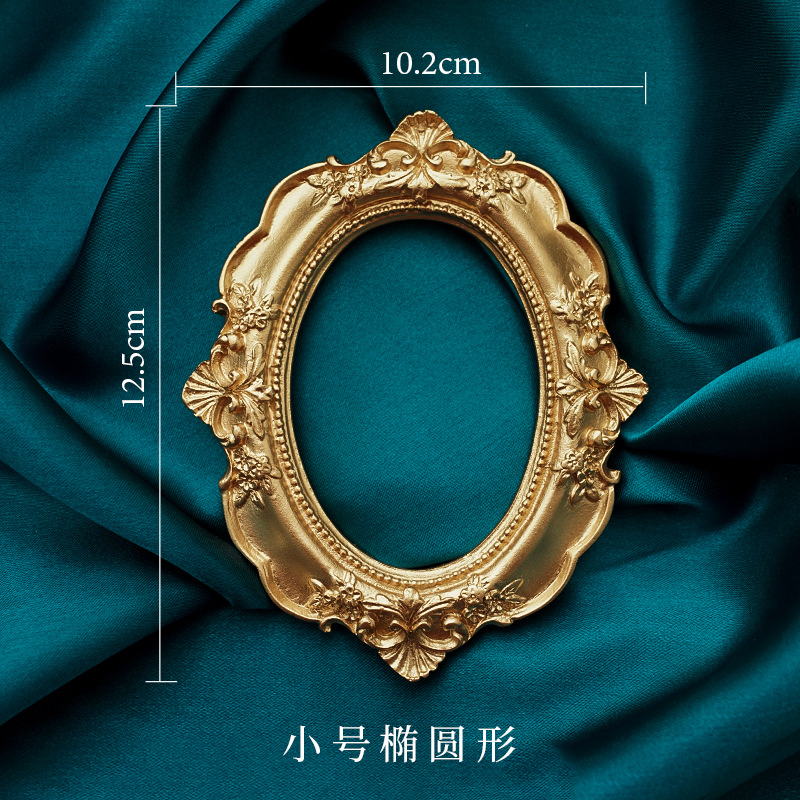 Golden Retro Photo Frame Nail  - Background Resin Art 评论和价格