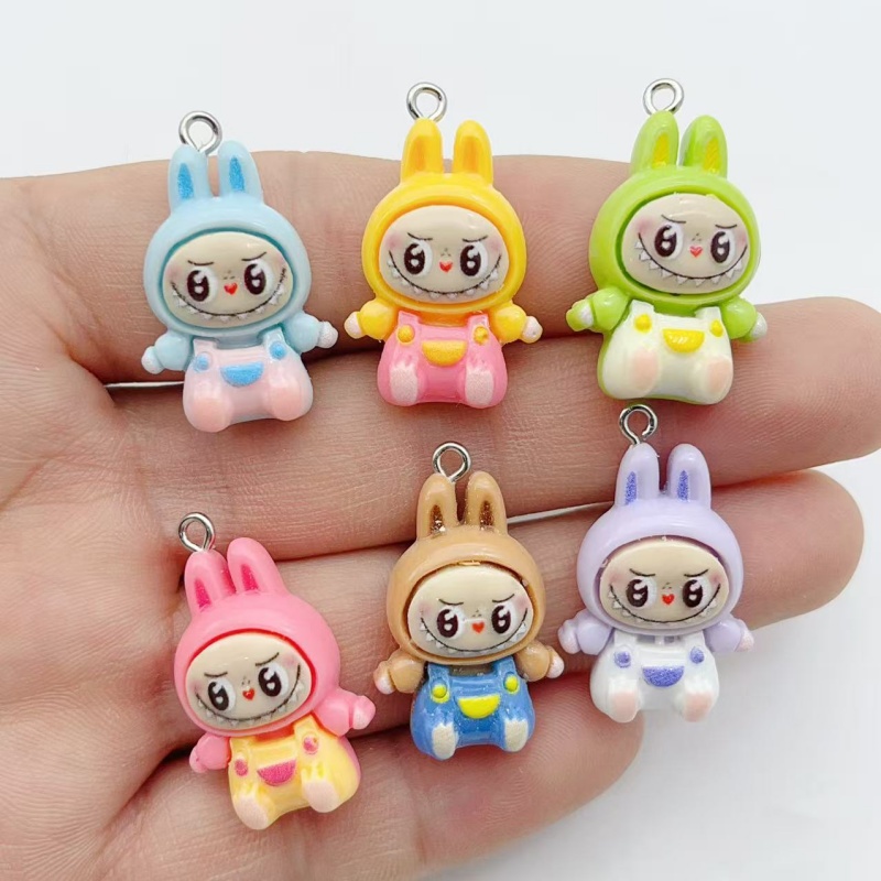 10Pcs Kawaii Rabbit Strawberry - Resin Art Pendant 评论和价格