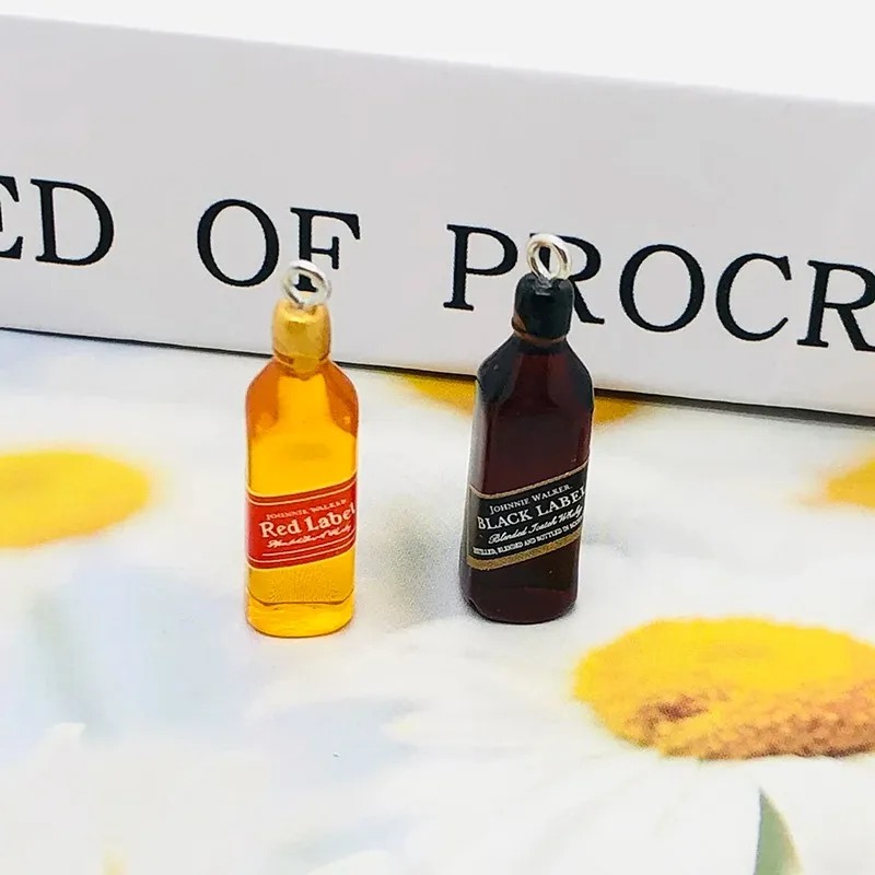 10Pcs Tiny Wine Bar Bottle Res - Resin Art Pendant 评论和价格