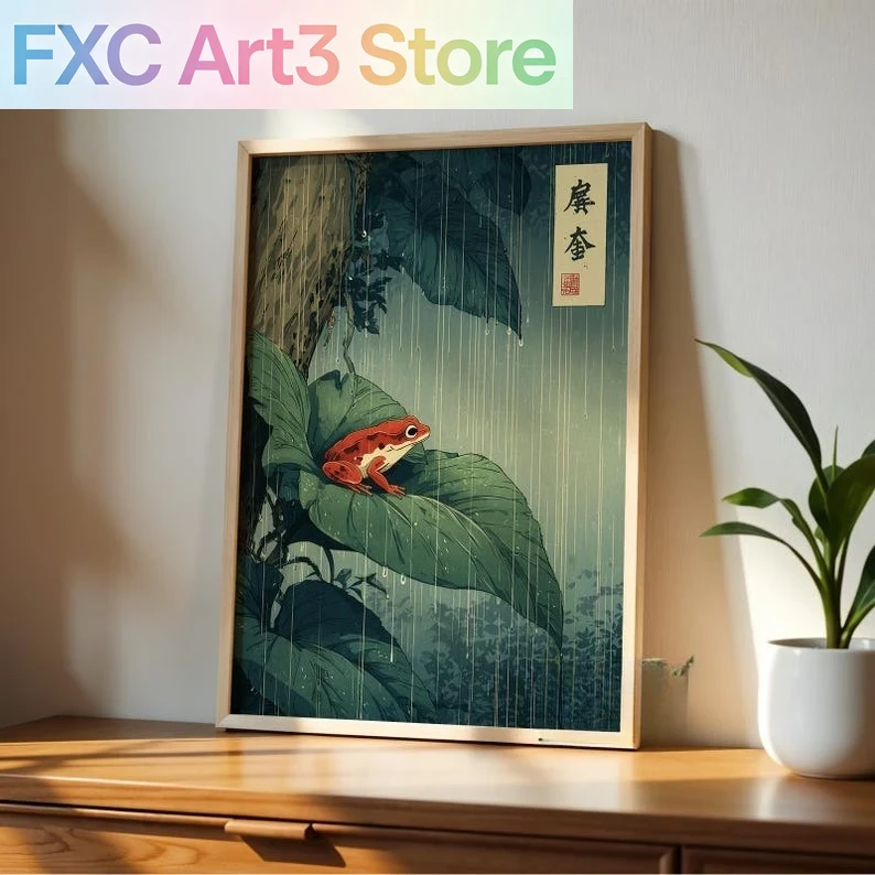 Frameless ,1pc Japanese Frog C - Resin Art On Canvas 评论和价格