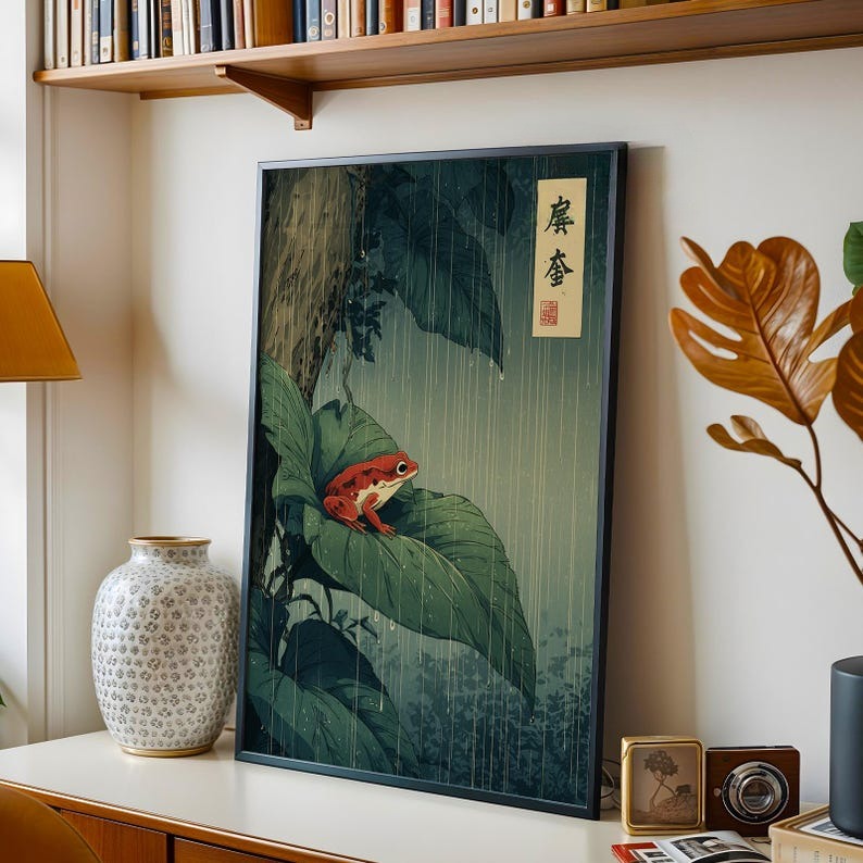 Frameless ,1pc Japanese Frog C - Resin Art On Canvas 评论和价格