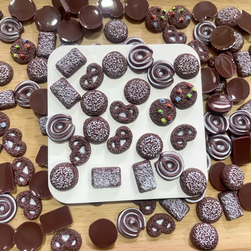 50Pcs Tiny Faux Chocolate Cook - Resin Art Equipment 评论和价格