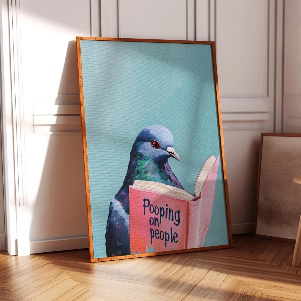 Modern Pigeon Reading Pooping  - Resin Art On Canvas 评论和价格