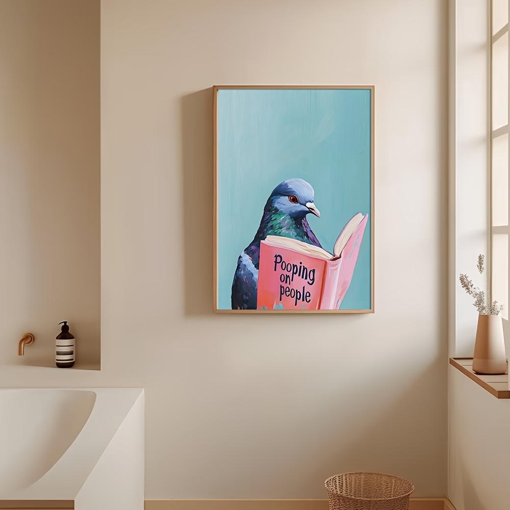 Modern Pigeon Reading Pooping  - Resin Art On Canvas 评论和价格
