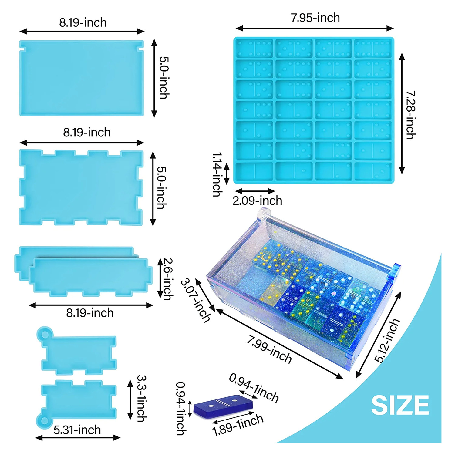 Domino Molds Silicone Epoxy Re - Resin Art Equipment 评论和价格